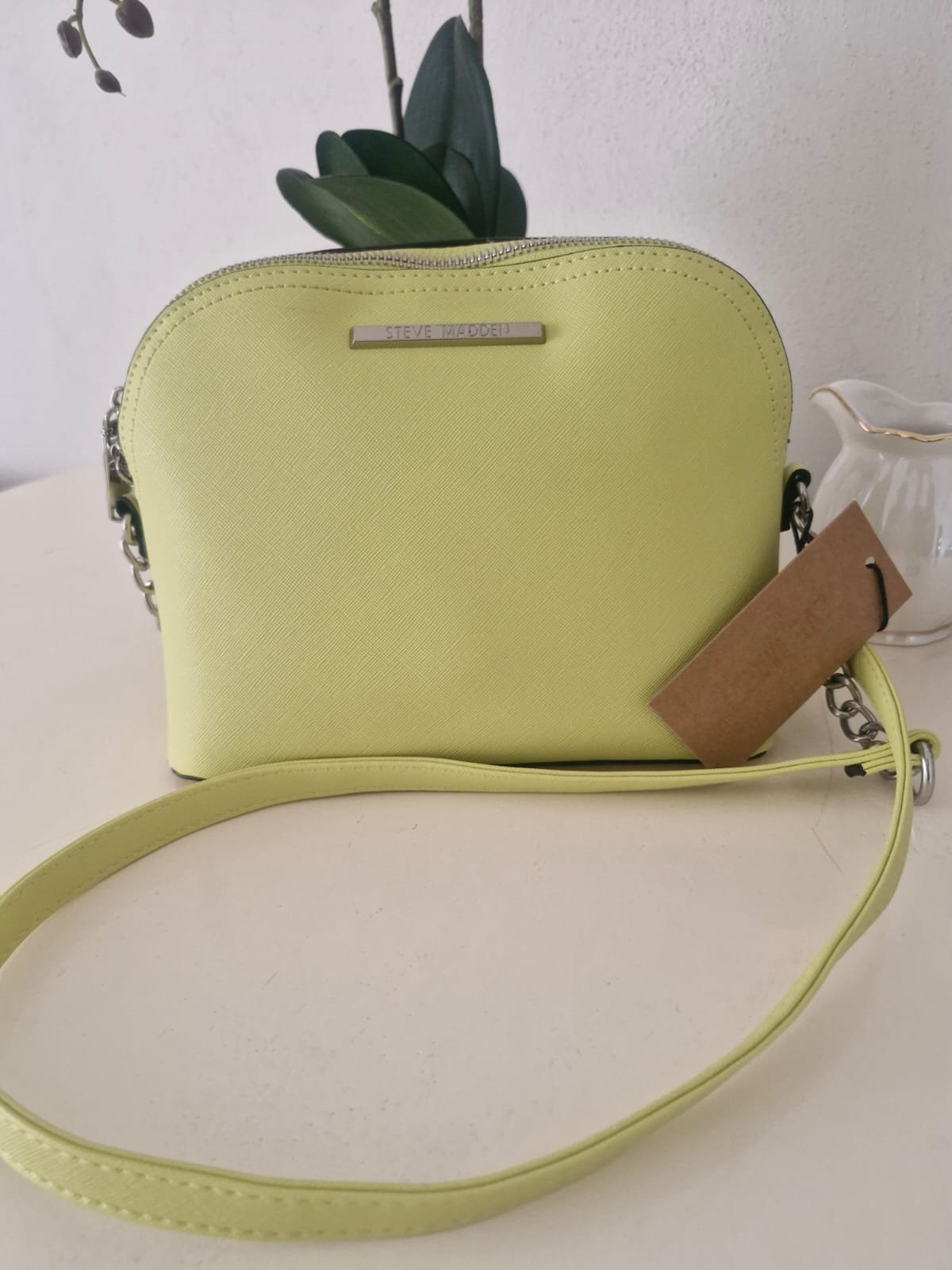Dome Crossbody Steve Madden verde lima saffiano — Steve Madden