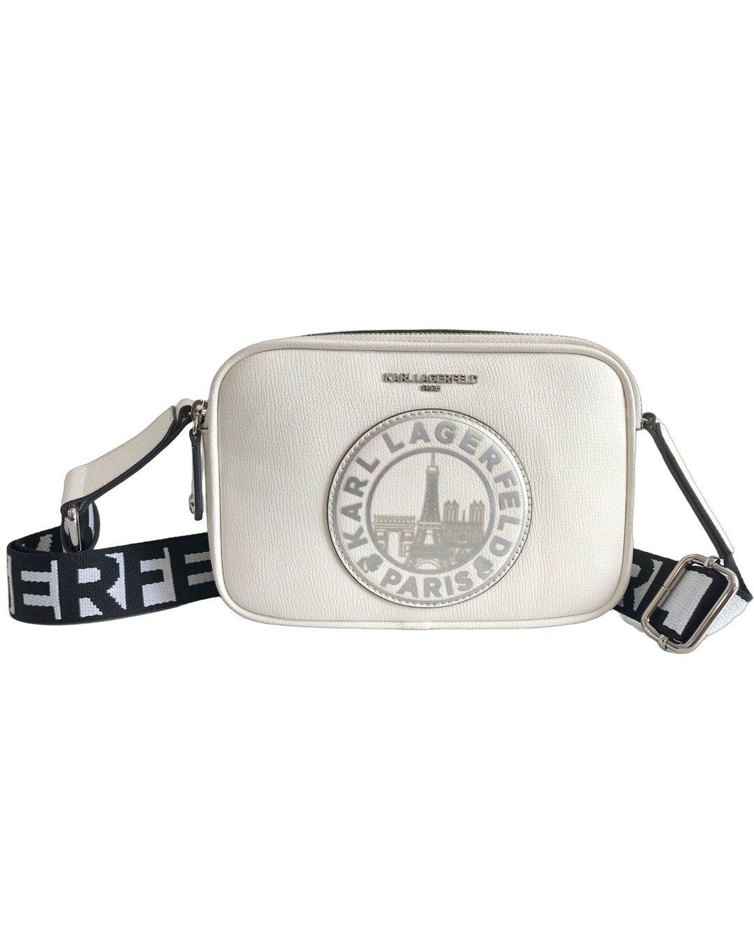 Camera Bag Karl Lagerfeld Paris blanca con correa logo — Karl Lagerfeld Paris