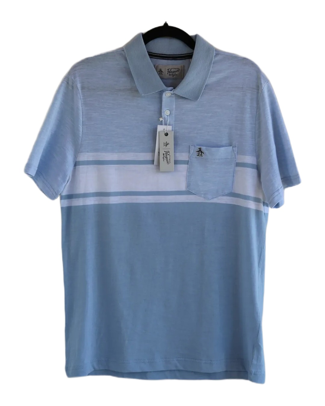 Playera Polo Azul Rayas — Original Penguin