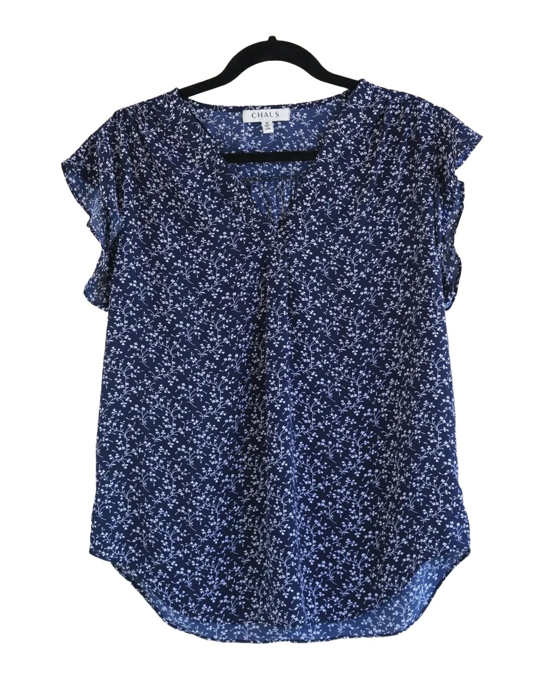 Blusa Azul Floral — CHAUS new york