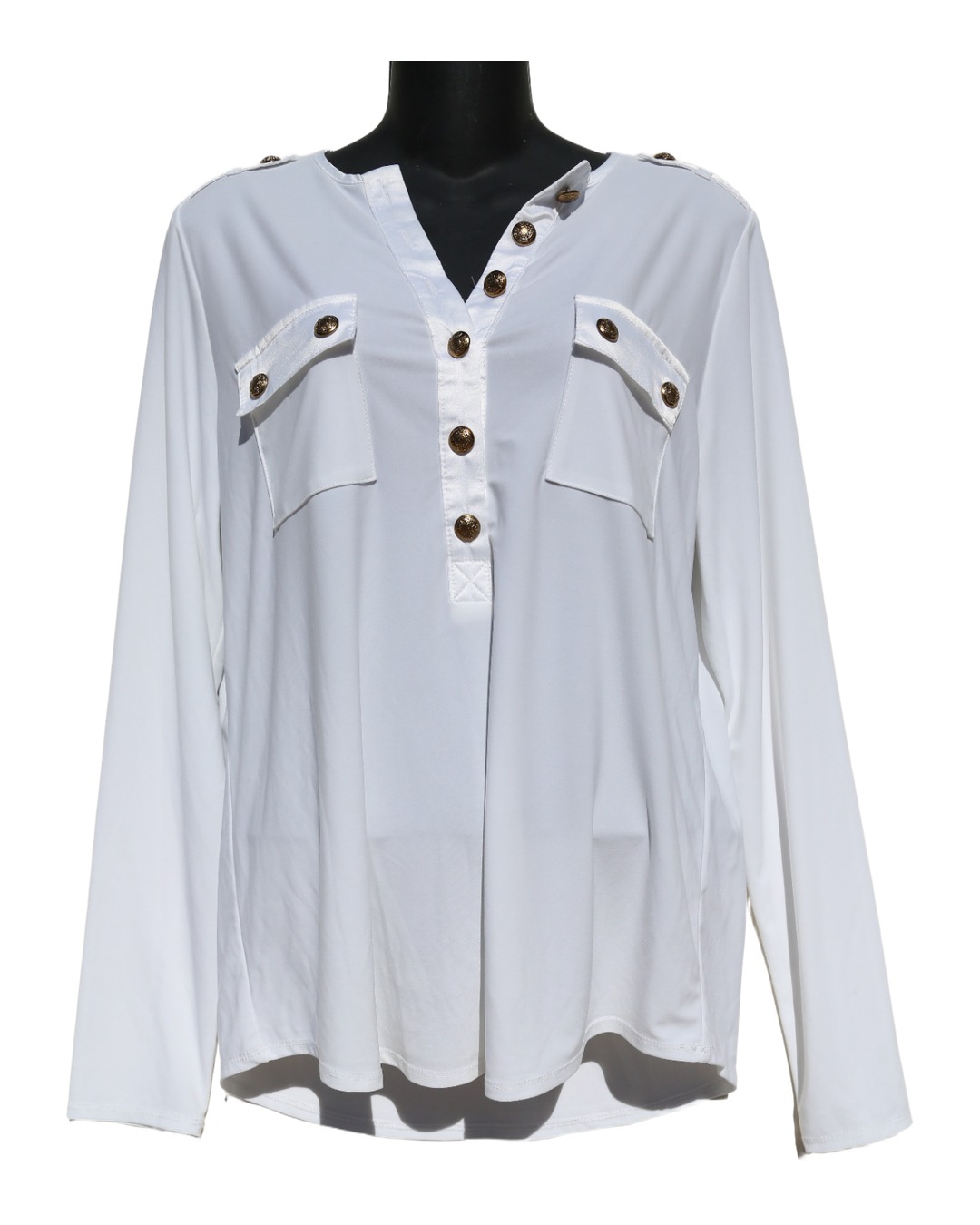 Blusa Militar Botones Dorados — Elie Tahari