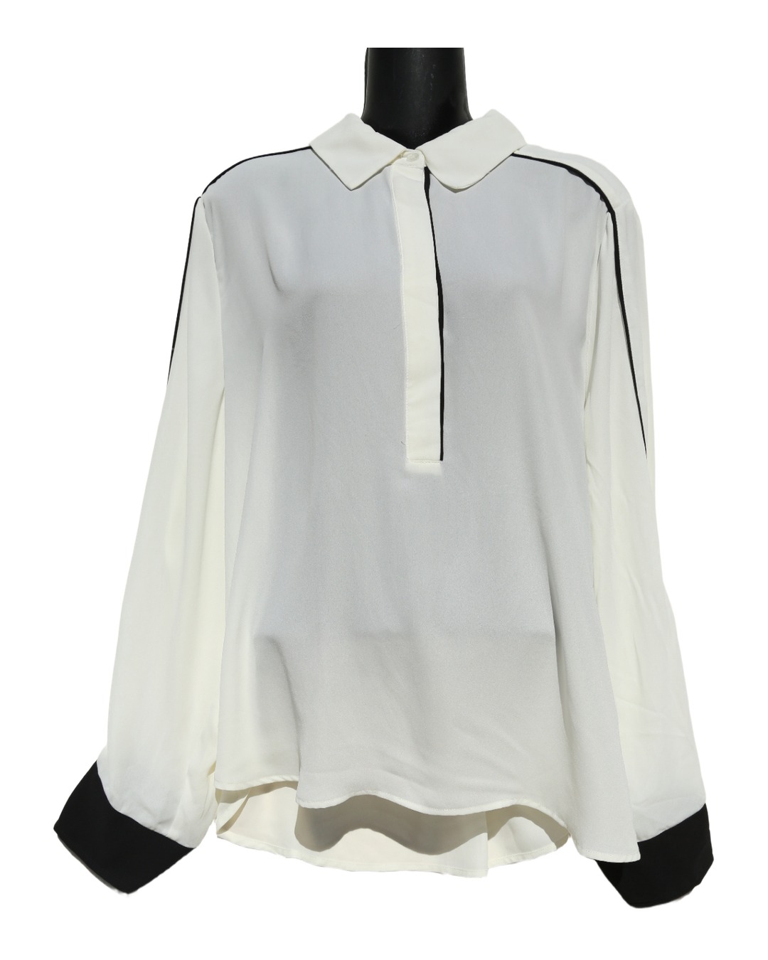 Blusa Ejecutiva Crema/Negro — Rachel Zoe