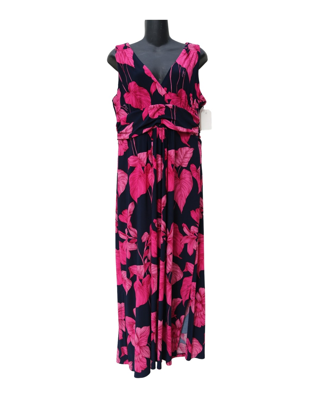 Vestido Maxi Azul Rosa Floral